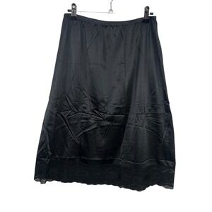 Black Lace Slip Skirt L Vintage 90s Romantic‎ Whimsigoth Dark Feminine Witchy